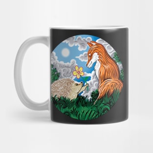 Fox and Hedgehog Friends Mug